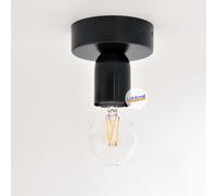 Portalampada a muro in metallo, attacco E27. Da parete e soffitto.