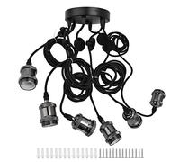 Portalampada a Soffitto Regolabile a 6 Bracci | Lampadario Sospensione Retro Fai-da-Te Forma di Ragno | Illuminazione Classica per Sala da Pranzo o Soggiorno