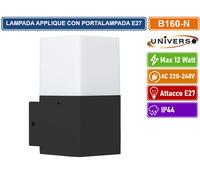 PORTALAMPADA APPLIQUE DA GIARDINO WALL LIGHT DA MURO QUADRATO PER LAMPADINE E27