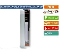 PORTALAMPADA APPLIQUE DA GIARDINO WALL LIGHT QUADRATO PER LAMPADINE E27 - BIANCO