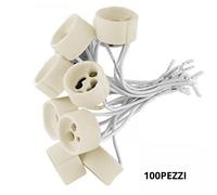 Portalampada Ceramica 100 pz Attacco Gu10 250V Porta Faretto Max 100W