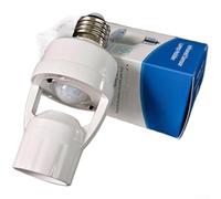 Portalampada con sensore di movimento a infrarossi con ritardo regolabile, attacco E27, per attivazione automatica dell'illuminazione entro 3 metri, installazione senza cablaggio (4 pezzi)