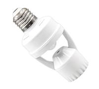 Portalampada con sensore di movimento a vite - Presa luce con sensore di movimento, adattatore per portalampada E27 | Uscita lampadina, accensione/spegnimento automatico della luce