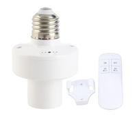 Portalampada con telecomando, portalampada wireless con funzione di temporizzazione, attacco E26 E27, per lampada da tavolo, lampada da soffitto, garage, soffitta, lavanderia,