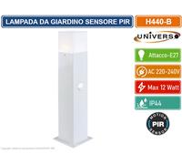 PORTALAMPADA DA GIARDINO CON FISSAGGIO ATERRA PER LAMPADINE E27 SENSORE MOVIMENT
