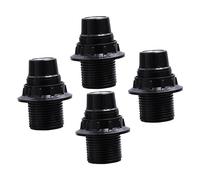 Portalampada E14 Nero in Plastica, Set 4 Pezzi per Lampadina | Workshops e Basements, Struttura Compatta e Pratica, Presa di Luce Sostitutiva per Lampadario Pendente