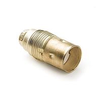 Portalampada E14 ottonato con caratteristiche tecniche di resistenza e design elegante, ideale per illuminare e decorare spazi interni.