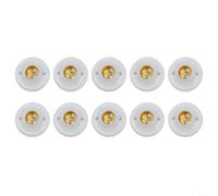 Portalampada E27, 10 pezzi, finitura oro bianco | Base rotonda in plastica, contatti in metallo dorato, confezione da 10 pezzi, si adatta a dispositivi standard