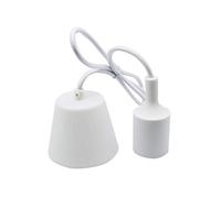 Portalampada E27 con cavo in silicone bianco da 1 m per illuminazione decorativa e funzionale negli spazi interni.