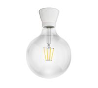 ledscom.de Attacco per lampada in porcellana E27 MINZ, rotondo, bianco, incl. lampada E27 (bianco caldo, 7,123W, 838lm)