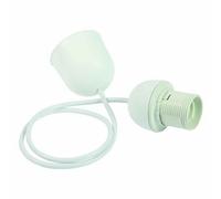 Portalampada Filettato Cavo 80cm Attacco Edison E27 Ecova - Colore: Bianco, CONFEZIONE: 1 pz.