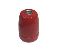 Portalampada in ceramica vintage E27 rosso, ad alta resistenza, design retrò, ideale per lampade decorative interne.