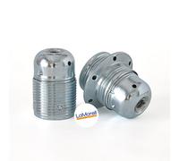 Portalampada in metallo. Colore Zincato. Attacco E27, Completo di Serravo e Ghiere.