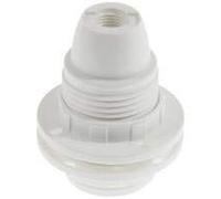 Portalampada in Plastica - Attacco E14 - Camicia Filettata. Confezione 6 Pezzi. Colori: Bianco e Nero (Bianco)