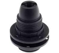 Portalampada in Plastica - Attacco E14 - Camicia Filettata. Confezione 6 Pezzi. Colori: Bianco e Nero (Nero)