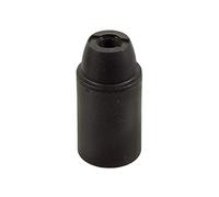 Portalampada in Plastica - Attacco E14 - Camicia Liscia. Confezione 6 Pezzi. Colori: Bianco e Nero (Nero)