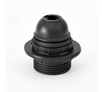 Portalampada in Termoplastica - Attacco E27 - Camicia Filettata. Confezione 6 Pezzi; Colore Nero