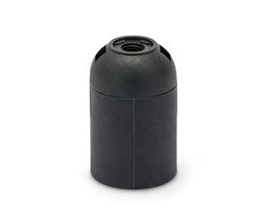 Portalampada in termoplastica E27 a camicia liscia. Nero