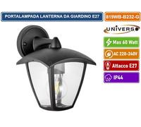 PORTALAMPADA LANTERNA DA GIARDINO WALLLAMP GRIGIO ANTRACITE DA MURO IP44 PER E27