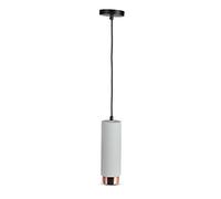 Portalampada LED a Sospensione GU10 Corpo in Gesso Grigio Base Oro Rosa