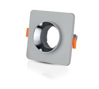 V-TAC Portafaretto LED da Incasso GU10 Corpo in Gesso Quadrato Colore Grigio con Finitura Cromata