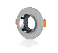 Portalampada LED da Incasso GU10 Corpo in Gesso Rotondo Colore Grigio con Finitura Cromata