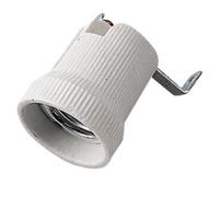 Portalampada Master in porcellana bianca E27 con staffa 00521