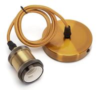 Portalampada - Metallo E27, 2x0,75mm², lunghezza 1 m, finitura bronzo dorato, ideale per decorazione e uso generale in illuminazione.