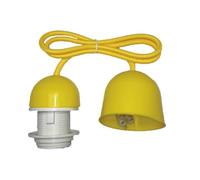 Portalampada moderno con cavo e fiore in giallo, con filettatura E27 e un metro di lunghezza. Perfetti per illuminare i tuoi spazi e dare vita ai tuoi progetti creativi con un tocco unico.