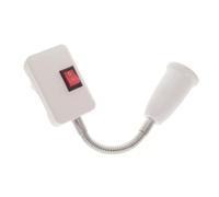 Portalampada Portatile E27 con Interruttore per Lampade Casa | Spina Europea, Cavo 10cm, Base in Pbt con Rame e Acciaio Inossidabile, Angolo Luce Regolabile