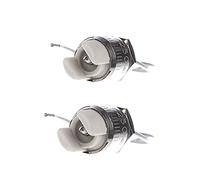 Portalampada R7s per alogene/led in Steatite e Metallo 220V 6A fili lunghi 25cm con dado di fissaggio, coppia di 2 pezzi