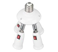 Portalampada Splitter 4 in 1 Splitter Lampadina E26 E27 Resistente Al Calore Rotazione di 360 Gradi Splitter Luce Piegante di 180 Gradi con Interruttore 85-265V