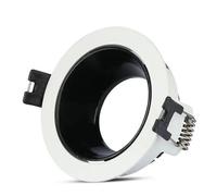 PORTALAMPADA SPOT GU10 INCASSO ORIENTABILE ROTONDO BIANCO+NERO VT-872-LED3153 V-TAC