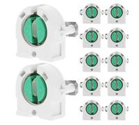 Portalampada T8 a Rotazione Non Shuntato 14 Pezzi Abs | Tubo Fluorescente Led, Resistente al Calore, Verde Chiaro, per Uffici e Impianto a Soffitto