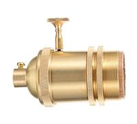 Portalampada Vintage a Vite E26 E27 con Manopola, Oro | Struttura in Rame, Uso Sicuro, Installazione Semplice, per Arredi Domestici e Progetti DIY