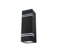 V-TAC Portafaretto LED Doppio da Muro 2*GU10 e GU5.3 (MR16) Quadrato in Alluminio Colore Nero IP44