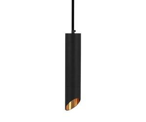 PORTALAMPADE A SOSPENSIONE IN ALLUMINIO NERO E ORO D.55x300MM - 6685