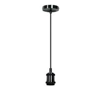 Portalampadina E27 sospeso nera 1,5 m max.60W Nero