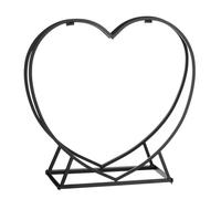PORTALEGNA A FORMA DI CUORE DA INTERNO PER CAMINO 55X20X60 CM NERO EDELMANN