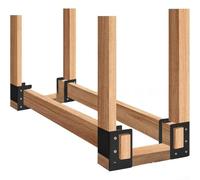 Portalegna da ardere per esterni e interni, in acciaio zincato, resistente alla corrosione, regolabile, per giardino, patio (1 pezzo)