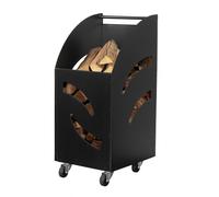 Portalegna da Interno per Camino in Acciaio Carrello Porta Legna con Ruote 2411F