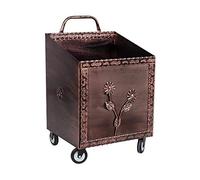 CARRELLO PORTALEGNA PORTAPELLET FERRO BATTUTO PER PELLET O LEGNA 52x50x84h cm