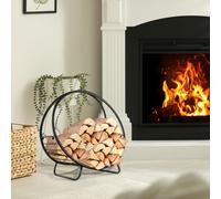 Portalegna in Metallo per Interni ed Esterni per Camino, Porta Legna da Interno con Forma a Cesto, 45x29.5x47cm, Nero Molti amano il fascino e il calore di un tradizionale camino a legna, ma è facile