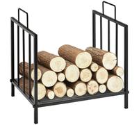 Portalegna per Camino con maniglie in Metallo 44,5x33x46,5 cm da Interno ed Esterno Max 15Kg Nero