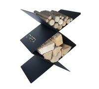 Portalegna per Camino da Interno 560x380x740 cm in Acciaio Crea Rombo Largo Nero