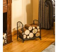 Portalegna per Camino da Interno ed Esterno in Metallo con Base Rialzata per 50kg di Legna, 39.5x31.5x39.5cm, Nero Description:Porta praticità e stile nei tuoi spazi con il portalegna Outsunny. Indisp
