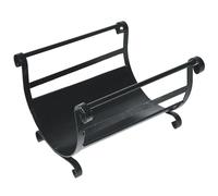 Porta legna per stufe e caminetti con manico In Ferro Battuto da 40x32x33h cm.