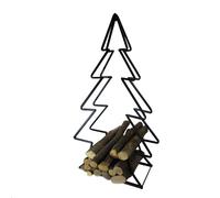 PORTALEGNA SUPPORTO METALLO FORMA ALBERO IN FERRO H90 CM CAMINO STUFA DA INTERNO