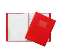 Portalistini A4 con copertina flessibile, 20 tasche, colore: rosso