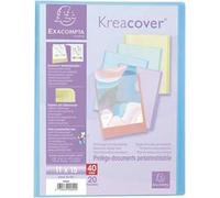 Exacompta - Rif. 5809E - 1 Kreacover Pastello tasca portadocumenti - 20 tasche in cristallo liscio - 40 visualizzazioni - per foto - dimensioni 12.5x16.5cm - copertina semi-rigida polypro - 5 colori casuali